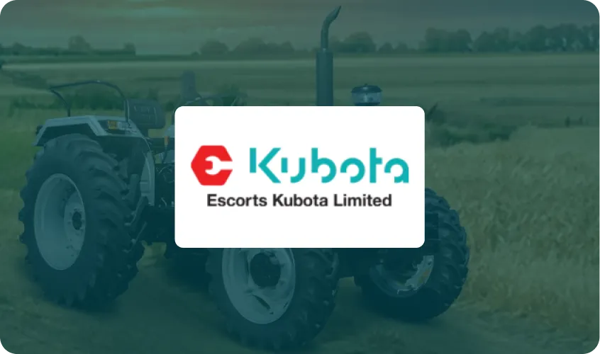 Orange Escorts Kubota tractor in a field representing timely CBAM compliance across hundreds of suppliers and data points for sustainable manufacturing.